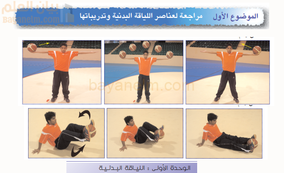 مراجعة لعناصر اللياقة البدنية وتدريباتها لمادة الرياضة المدرسية للصف الثاني عشر