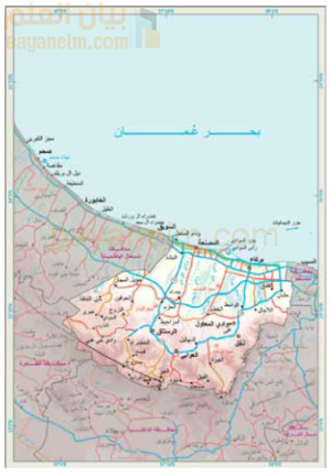 خريطة ولاية الرستاق.. من الحواضر العمانية