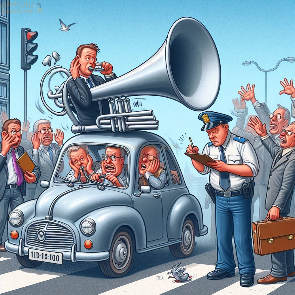 مخالفات ازعاج بوق هرن السيارة في قانون المرور العماني