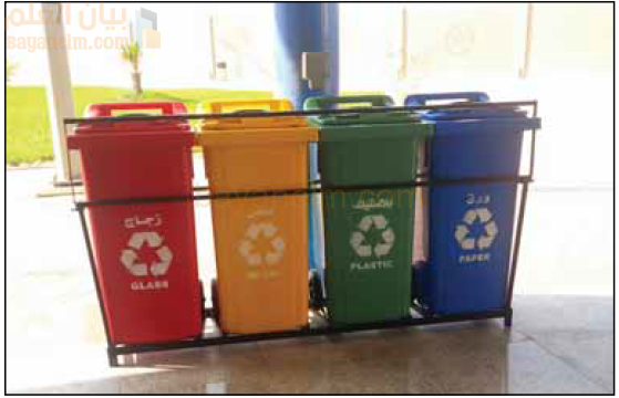 حاويات لتجميع التفايات المختلفة بغرض اعادة التدوير