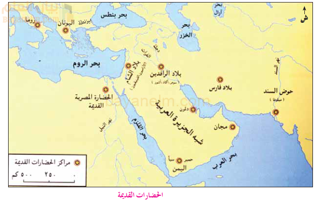 خريطة الحضارات القديمة