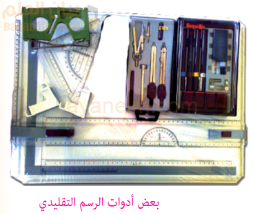 بعض ادوات الرسم التقليدي للخرائط