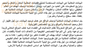 تقرير عن تمثيل البيانات المكانية لمادة الجغرافيا والتقنيات الحديثة للصف الثاني عشر المنهج العماني