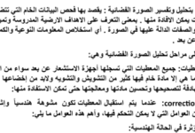 تقرير عن تحليل الصور الفضائية لمادة الجغرافيا والتقنيات الحديثة للصف الثاني عشر