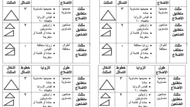 انشطة واوراق عمل لدرس المثلثات لمادة الرياضيات للصف الخامس الفصل الدراسي الاول المنهج العماني