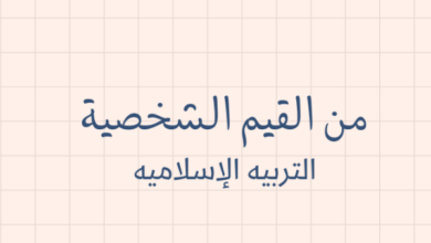 ملخص وشرح درس من القيم الشخصية لمادة التربية الاسلامية للصف الحادي عشر الفصل الدراسي الاول المنهج العماني