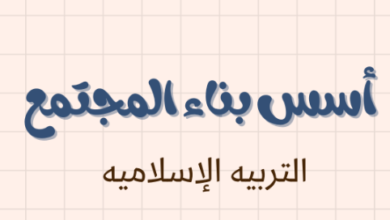 ملخص وشرح درس اسس بناء المجتمع لمادة التربية الاسلامية للصف الحادي عشر الفصل الدراسي الاول المنهج العماني