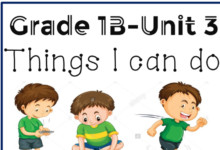 كتيب عن الوحدة الثالثة Things I can do لمادة اللغة الانجليزية للصف الاول الفصل الدراسي الثاني