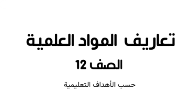 كتيب تعاريف مواد الفيزياء والكيمياء والاحياء حسب الاهداف للصف الثاني عشر الفصل الدراسي الاول المنهج العماني