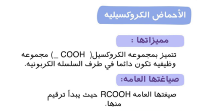 ملخص بشكل منظم وجميل لدرس السلسلة المتجانسة للاحماض الكربوسيلية لمادة الكيمياء للصف الثاني عشر الفصل الدراسي الاول المنهج العماني