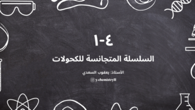 عرض تقديمي لشرح درس السلسلة المتجانسة للكحولات لمادة الكيمياء للصف الثاني عشر الفصل الدراسي الاول ليعقوب السعدي